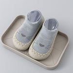 Side view of cotton baby slip-on shoes